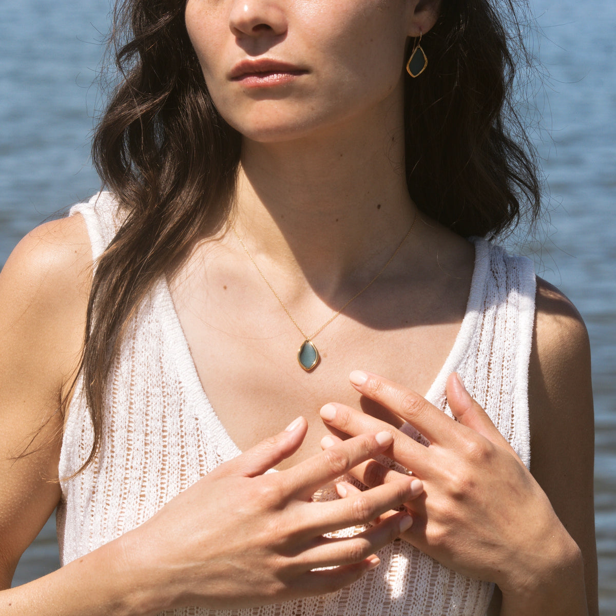 Coral reef marquis necklace