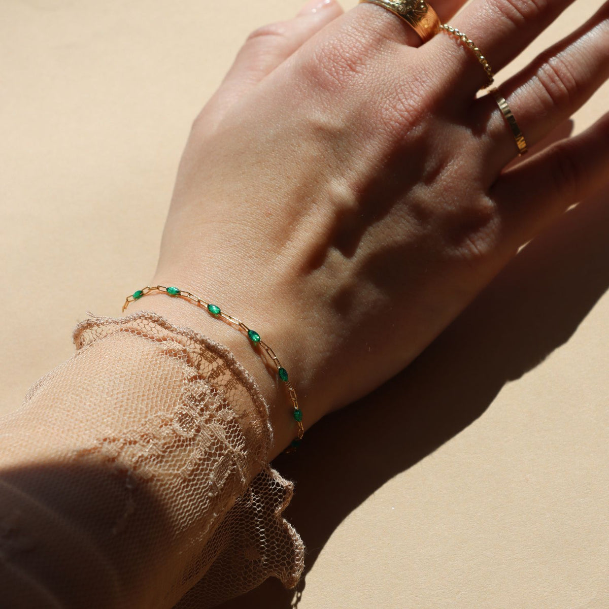 Emerald Gemlink Bracelet