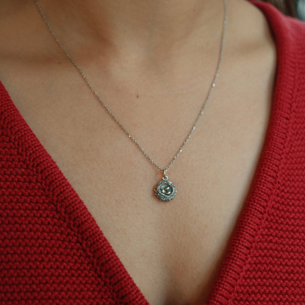 Nest and eggs necklace