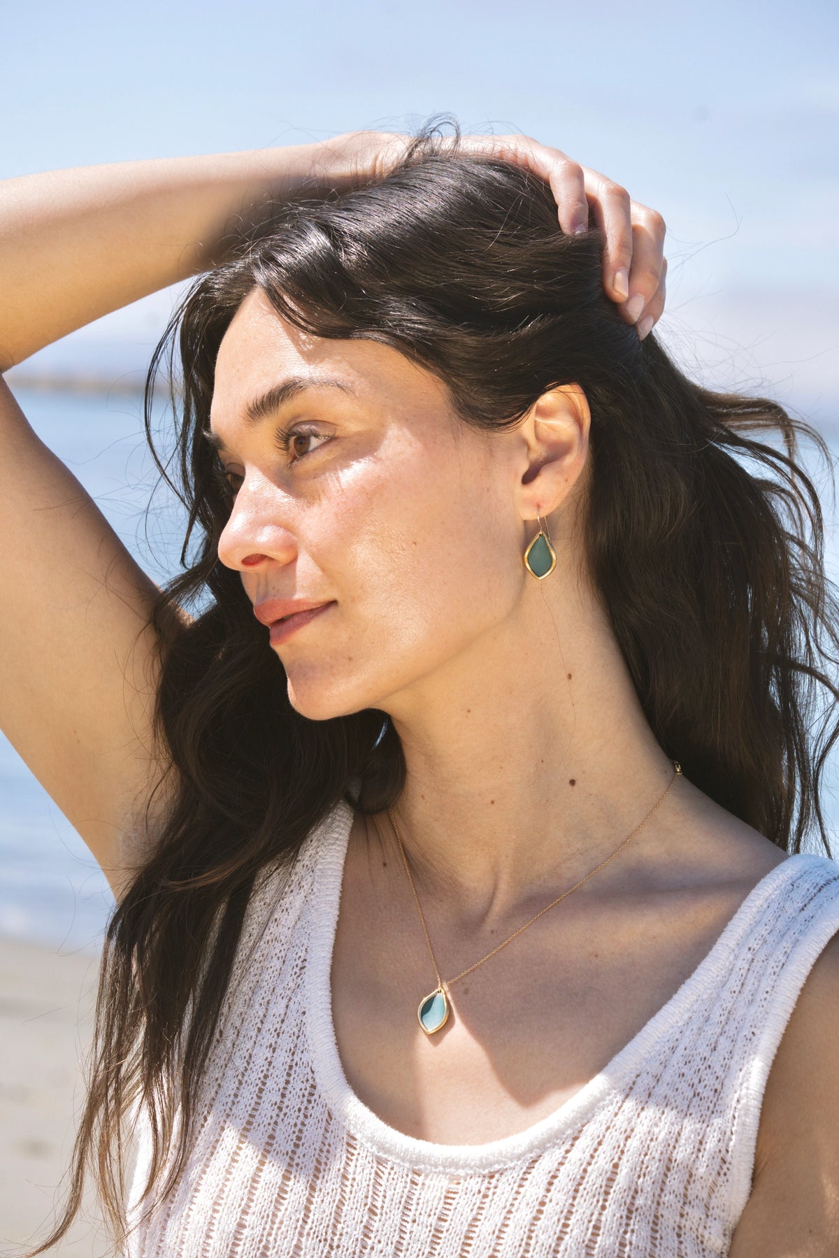 Coral reef marquis necklace