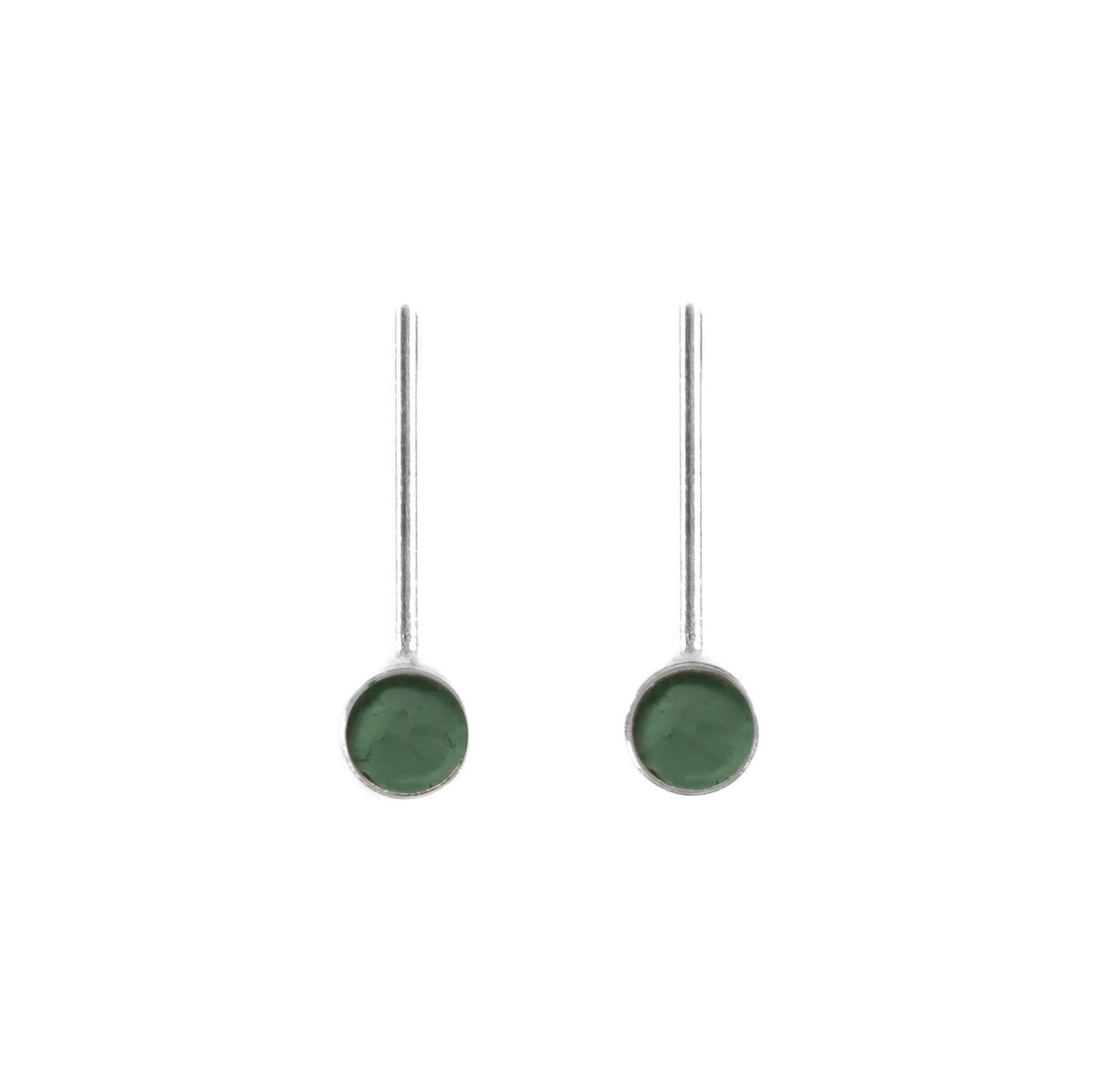 Inlay solitaire drop earrings