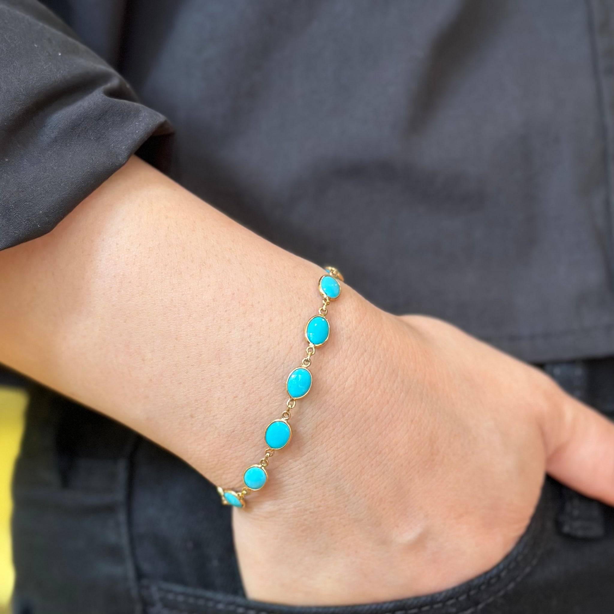 Large Turquoise bracelet Adore Brooklyn Inc