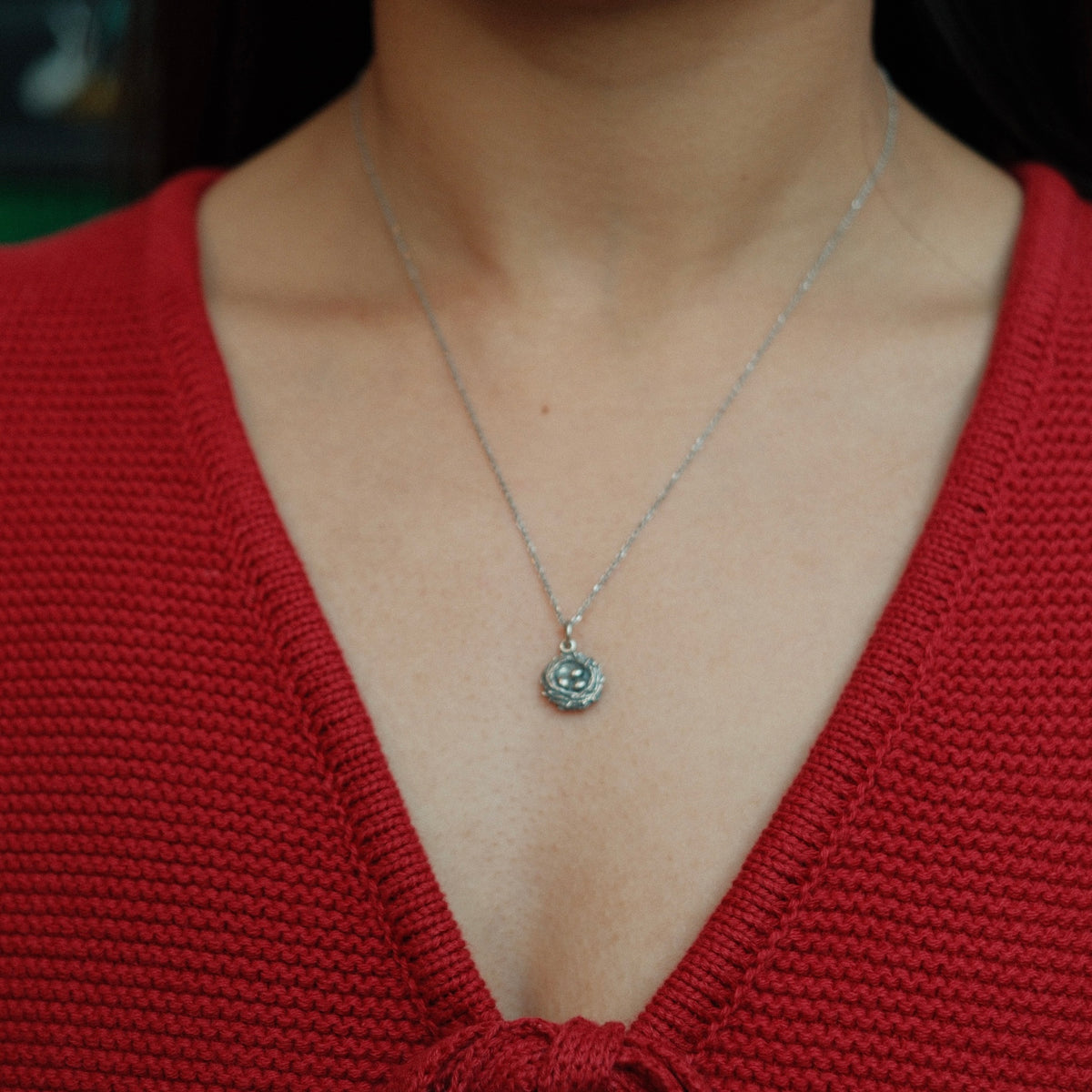 Nest and eggs necklace