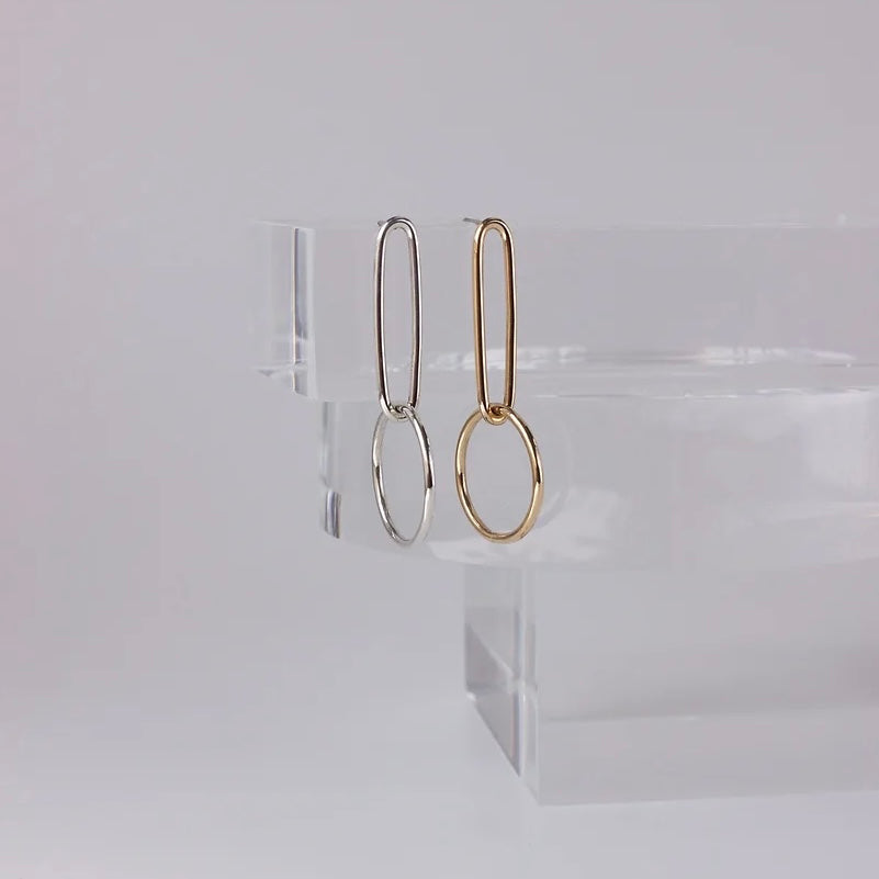 Long link earrings