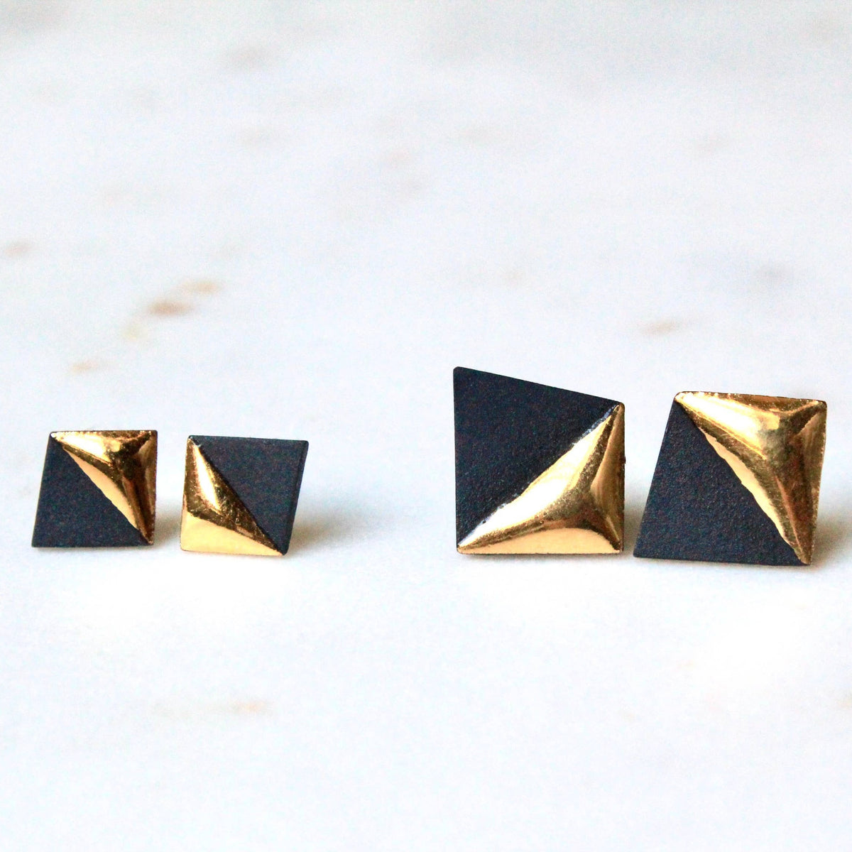 Gold Dipped Geometric Studs