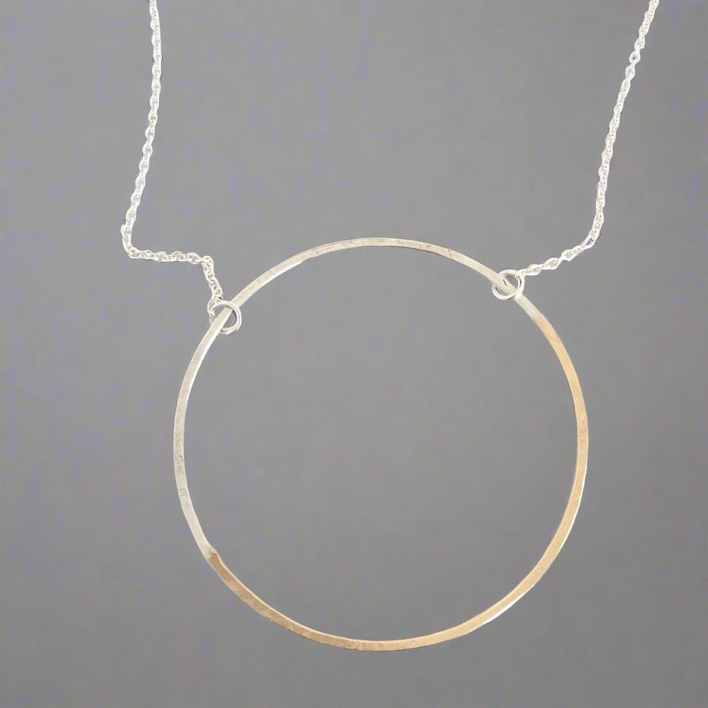 Half/half halo necklace