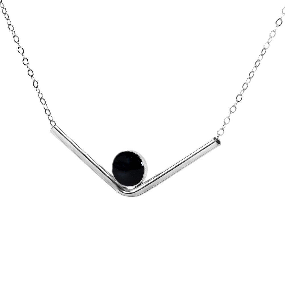Onyx chevron necklace