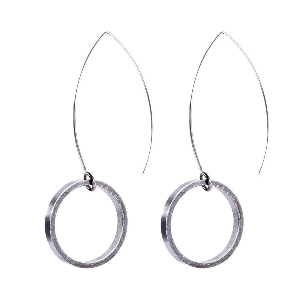 Steel circle hoop earrings