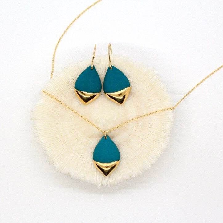 Gold Dipped Marquise Earrings