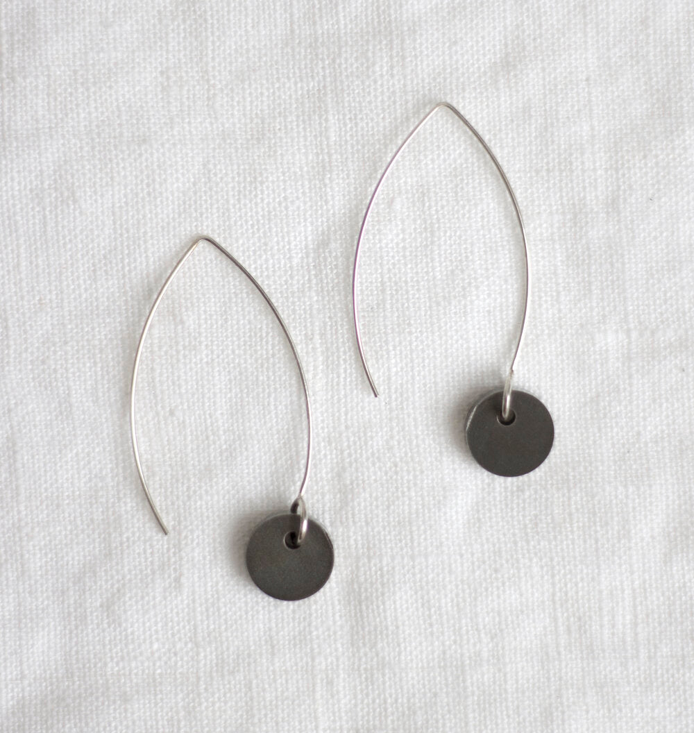 Steel dot hoop earrings