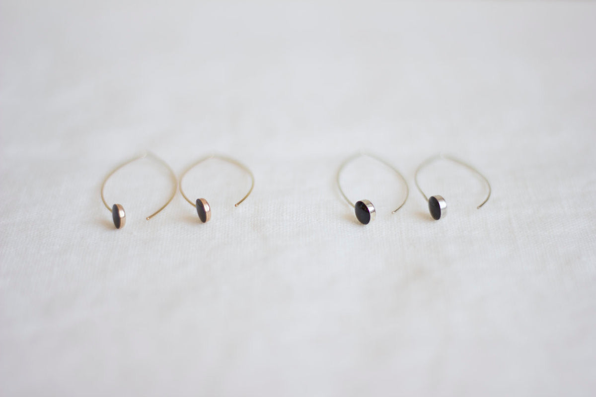Onyx hoop earrings