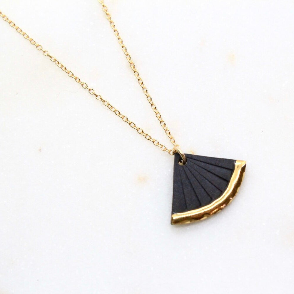 Gold Dipped Fan Necklace