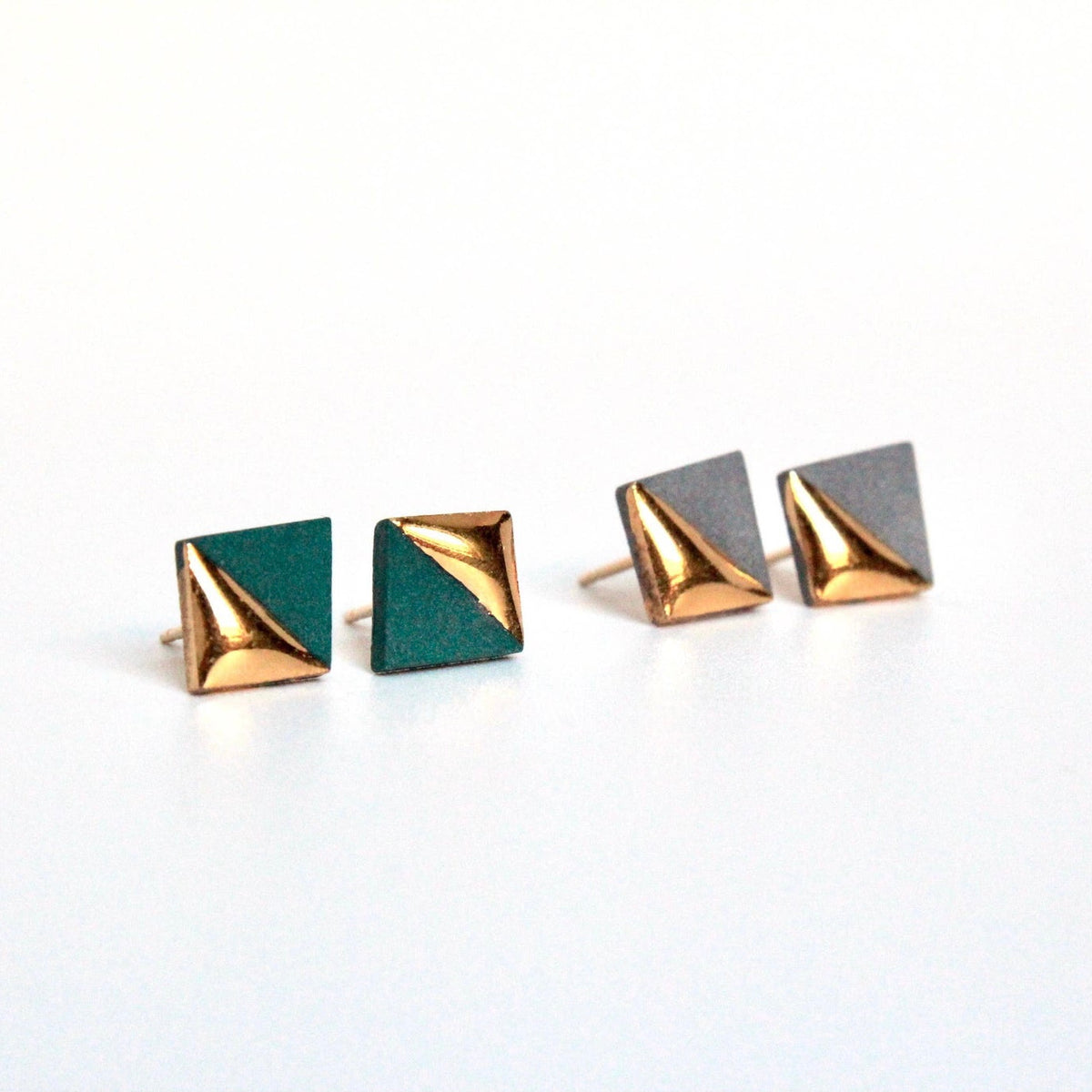 Gold Dipped Geometric Studs