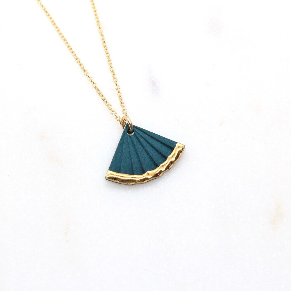 Gold Dipped Fan Necklace