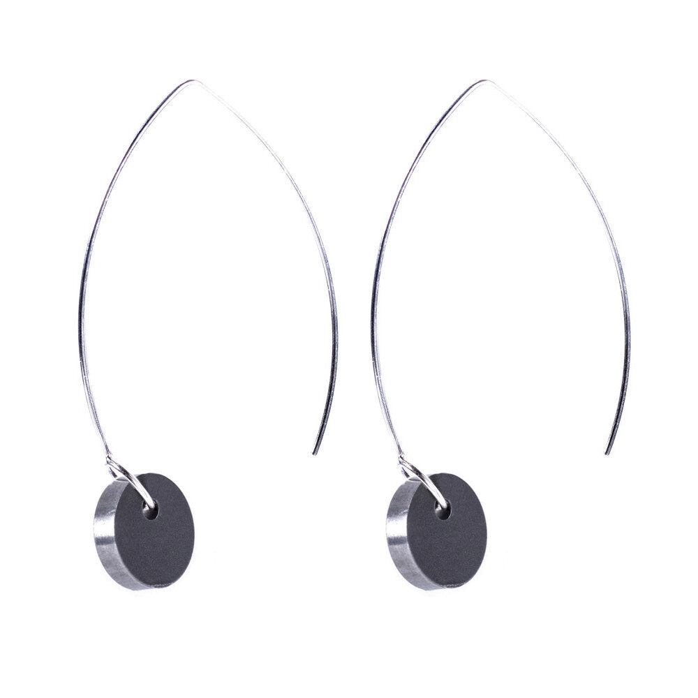 Steel dot hoop earrings
